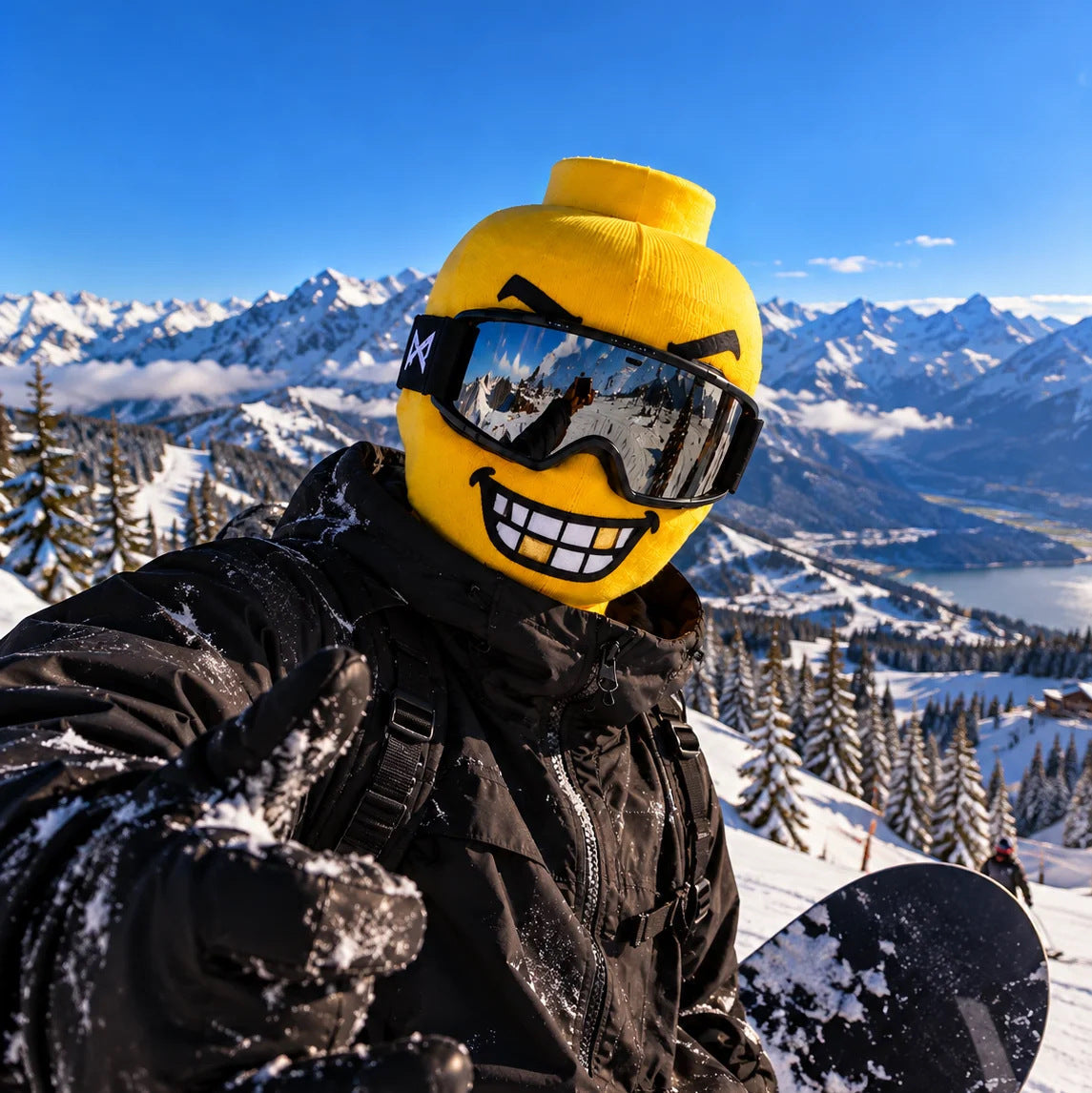 Grinora cotton ski mask with Big Grin face design
