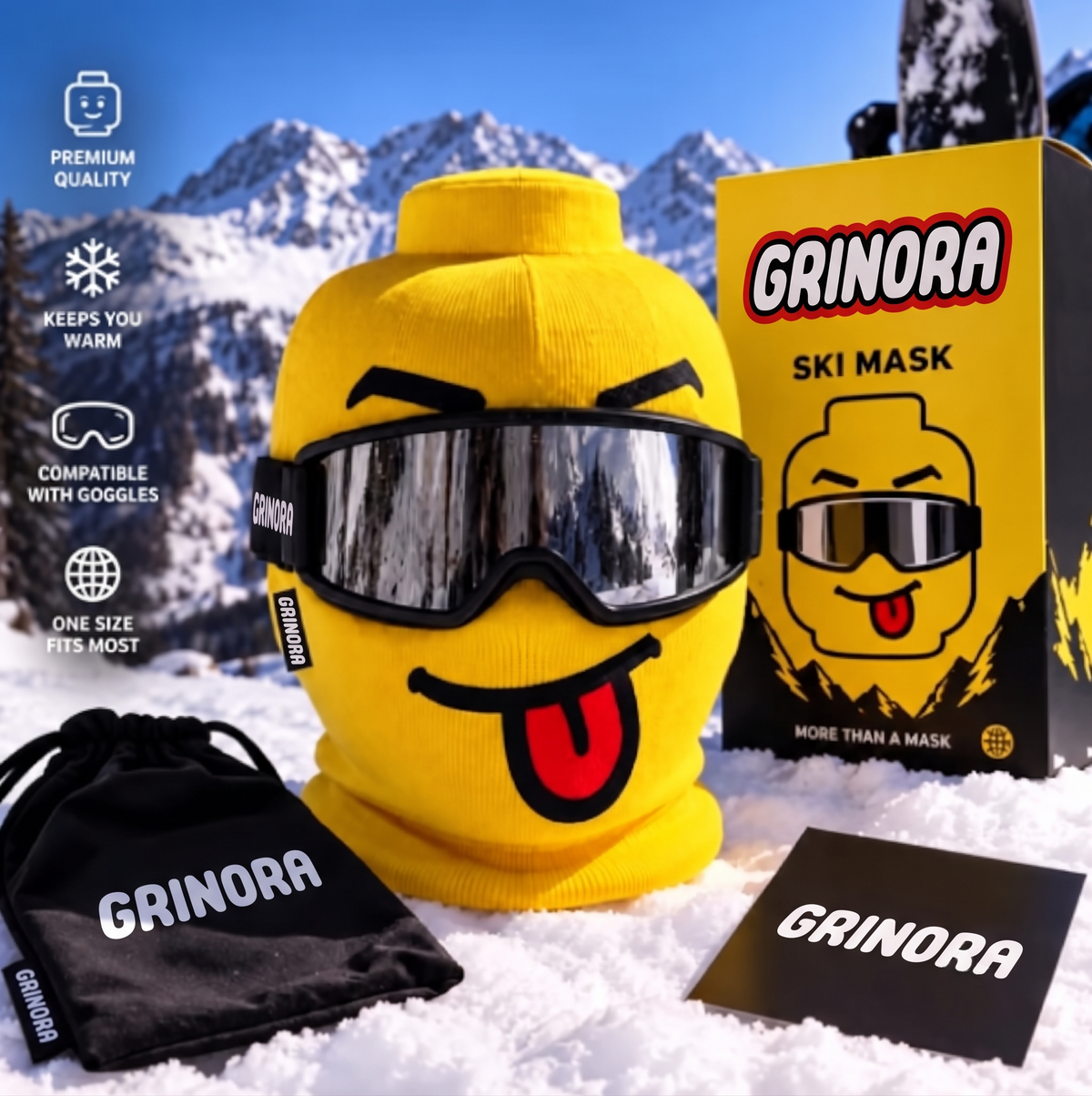 Grinora™ Funny Face Cotton Ski Mask