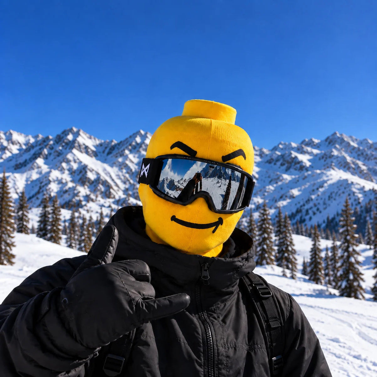 Grinora cotton ski mask with Chomp face design